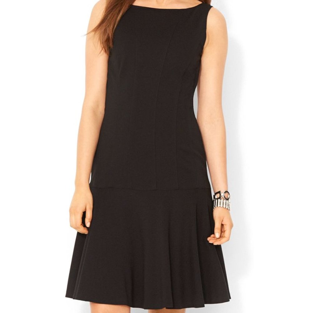Ralph Lauren Black Drop Waist Dress.  Size 6